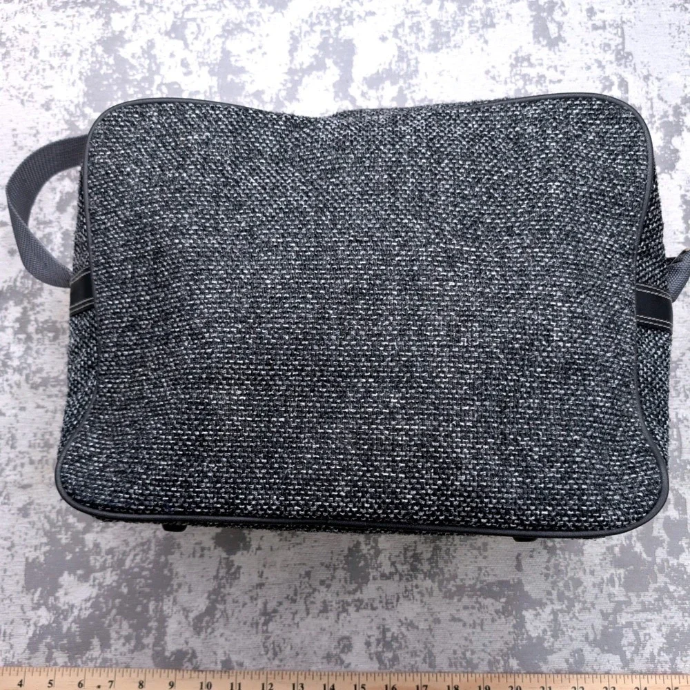 Vintage Jordache Messenger Bag Grey Black Woven Travel Laptop Bag Adjustable